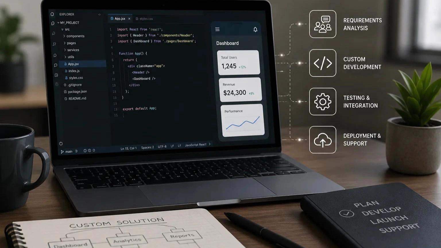 تطوير تطبيقات مخصصة